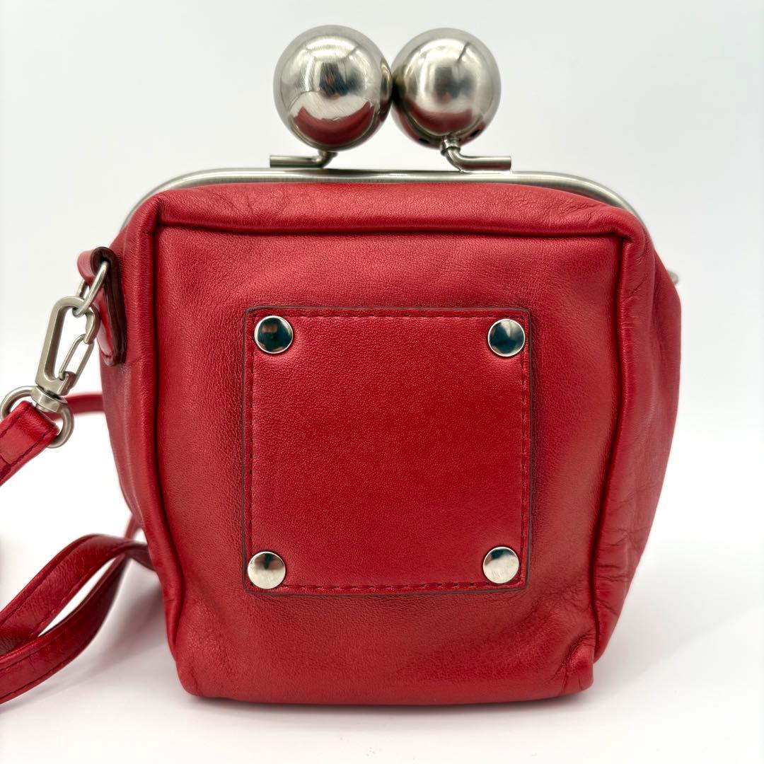 美品 カワカワ ミニショルダーバッグ がま口 スクエア ポシェット レアカラー