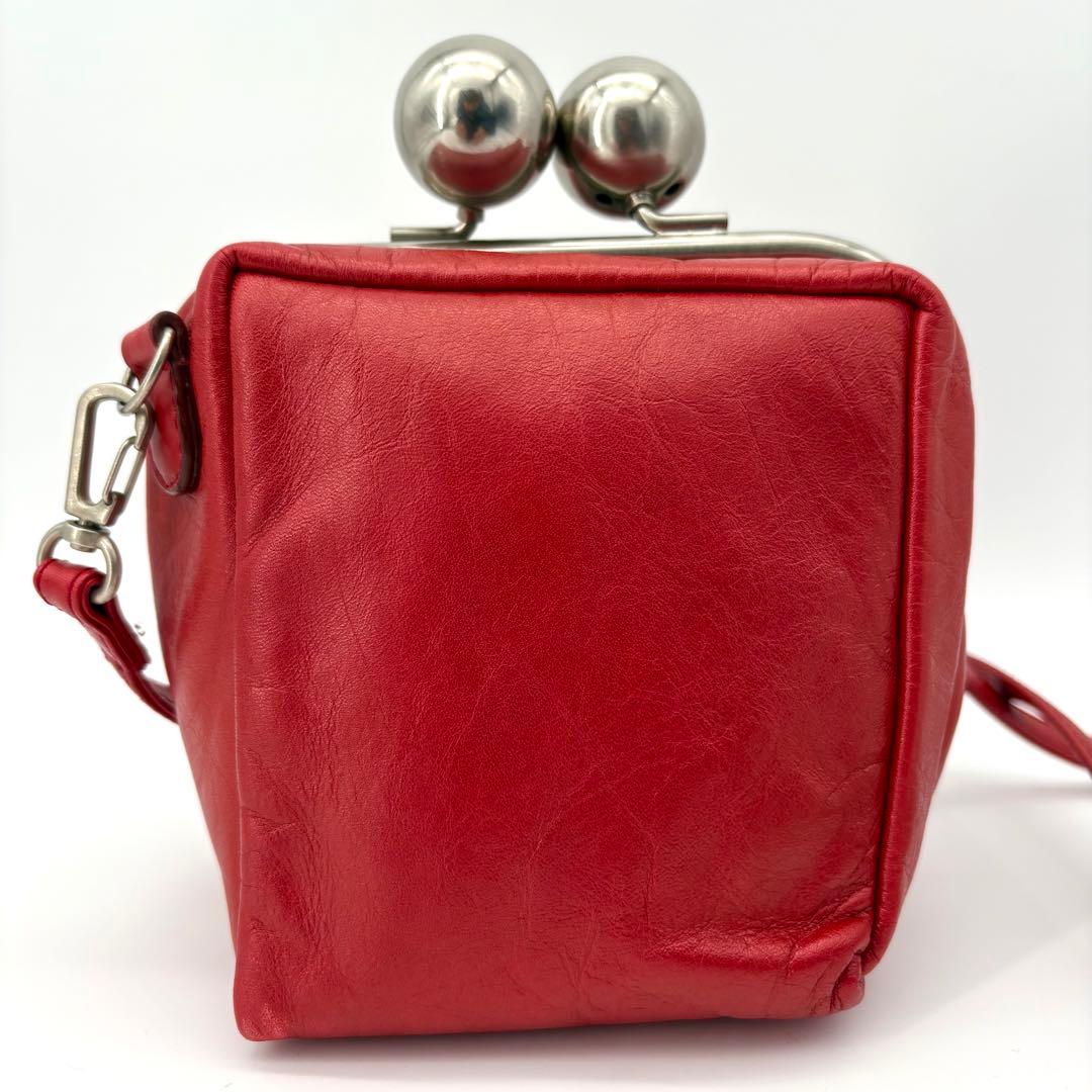 美品 カワカワ ミニショルダーバッグ がま口 スクエア ポシェット レアカラー