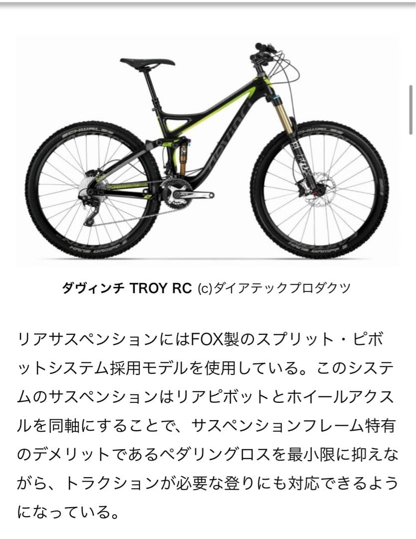 ダヴィンチ　トロイ　ＤＥＶＩＮＣＩ　ＴＲＯＹ　フレーム　ギア　リアサス