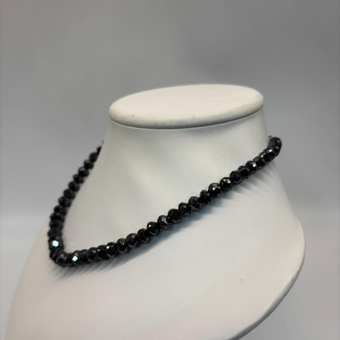 K18WG 天然ダイア ブラックダイアモンドネックレス 鑑定書付き