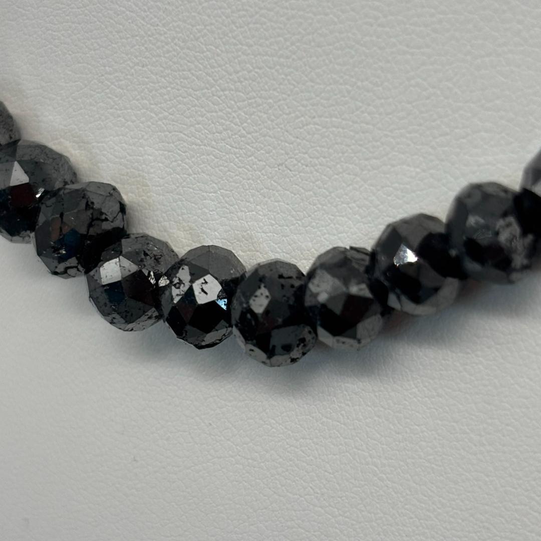 K18WG 天然ダイア ブラックダイアモンドネックレス 鑑定書付き