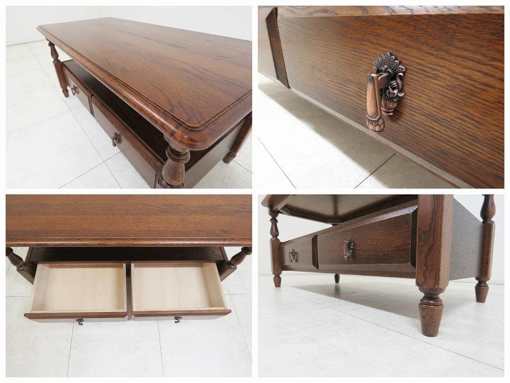 ★美品★三越家具 カントリーハウス ブルージュ■引出付センターテーブル■17万