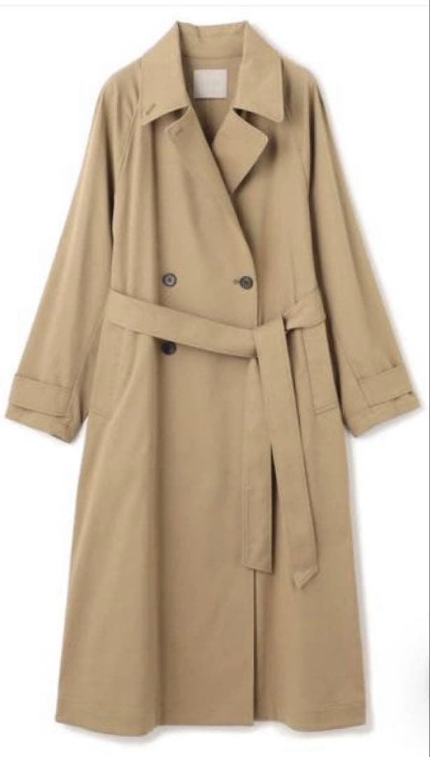 新品未使用　unfilo 洗える】ロングトレンチコート キャメルXLです。