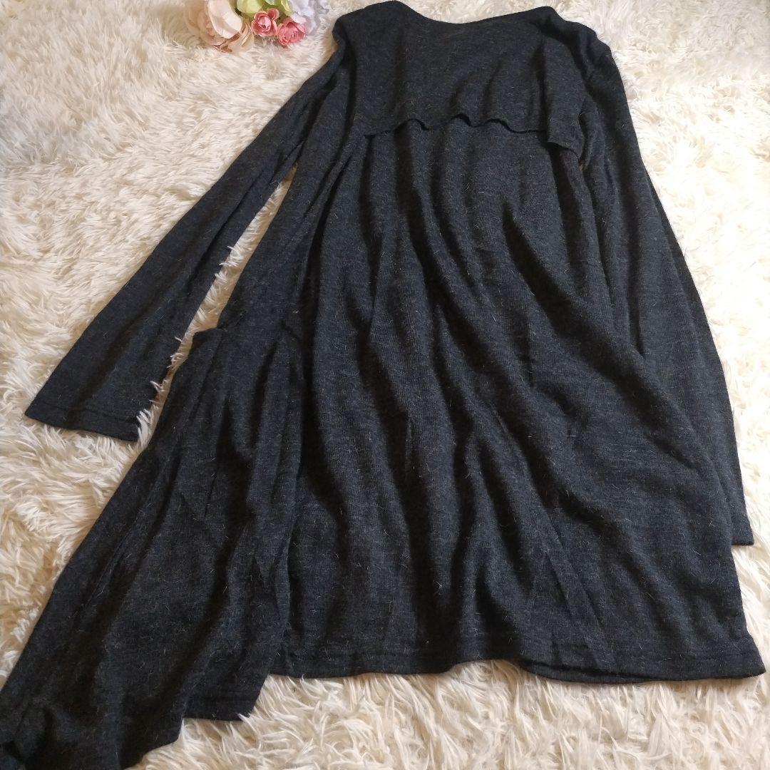 良品　Y's（ワイズ）変形デザインワンピース ブラックグレー　M