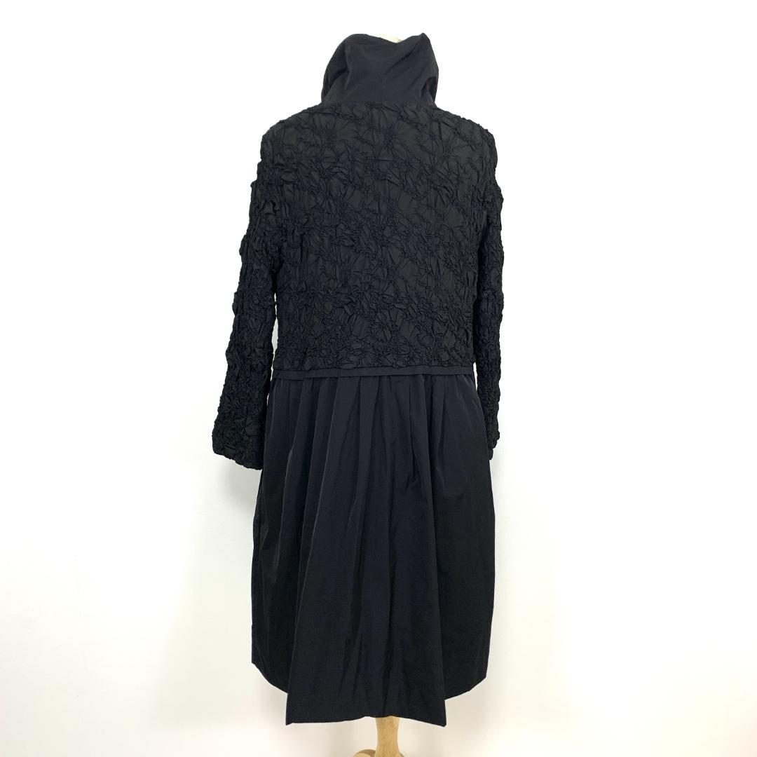 LA8404 ヒロコビス Aラインコート ブラック 黒 ポリエステル100％15