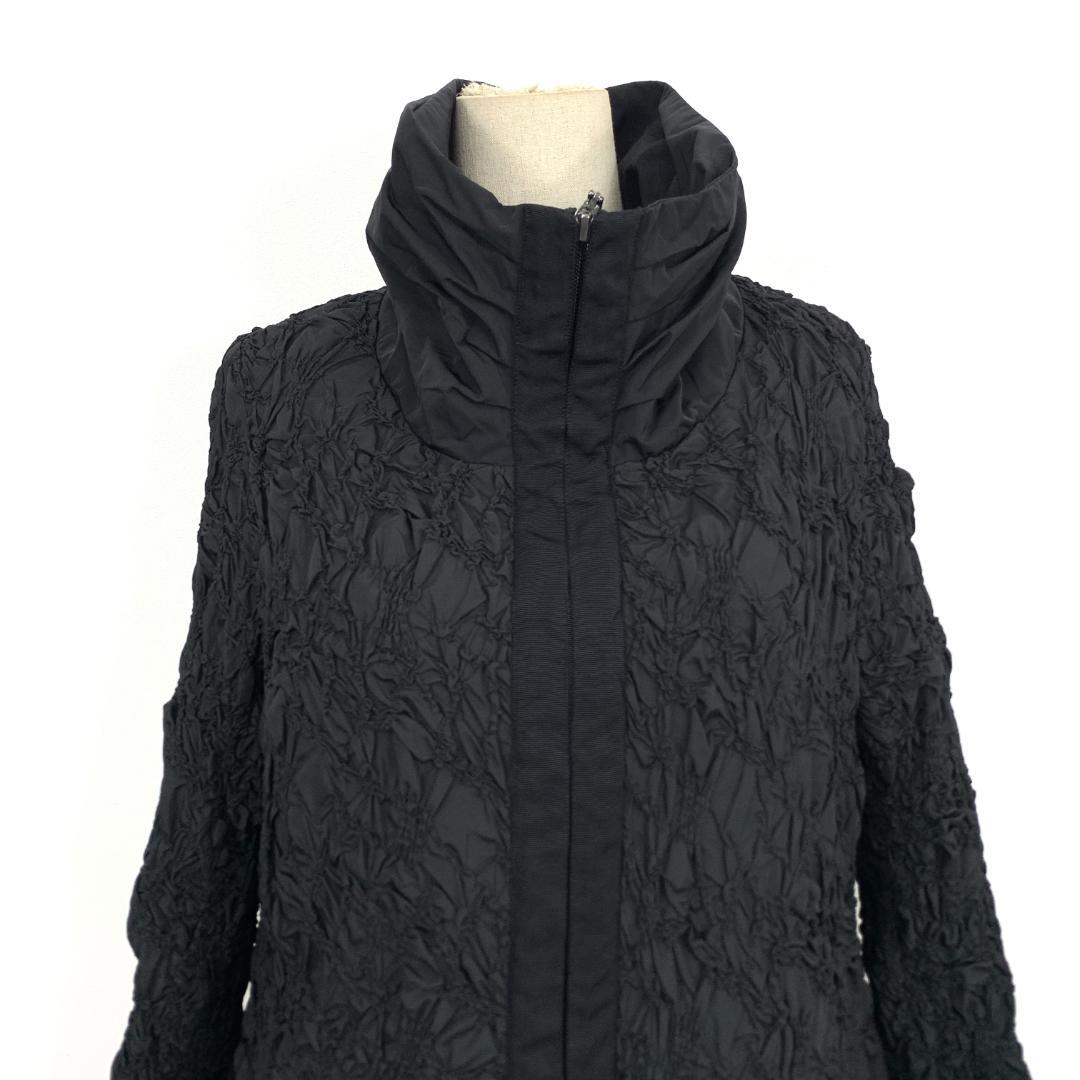 LA8404 ヒロコビス Aラインコート ブラック 黒 ポリエステル100％15