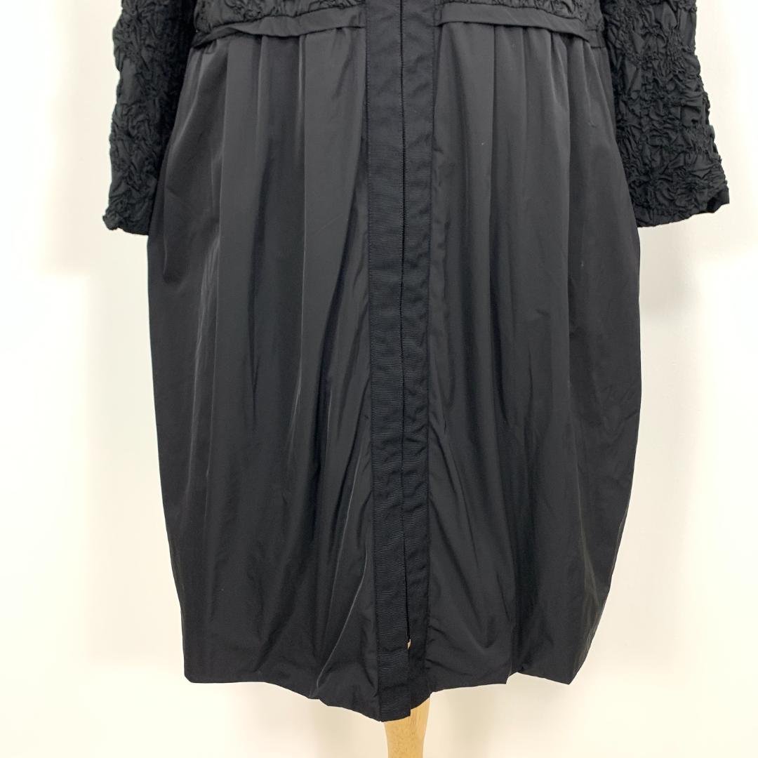 LA8404 ヒロコビス Aラインコート ブラック 黒 ポリエステル100％15