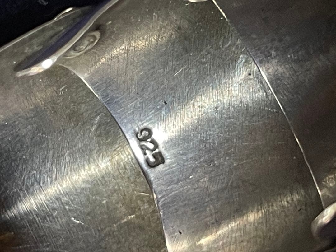 シルバー925 アーマーリング ガーネット付き刻印あり#15