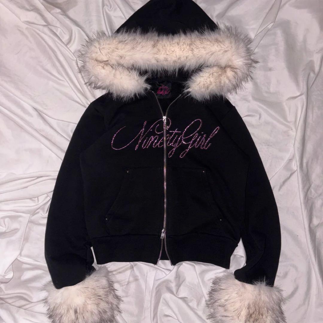 9090Girl Fur ZipHoodie フーディ ボア