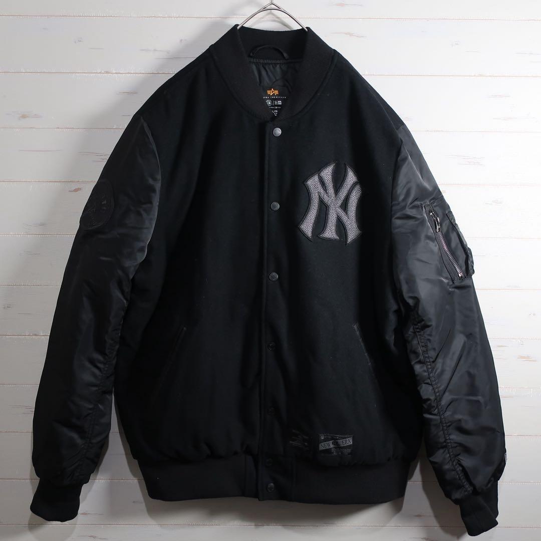 【レア】ALPHA NEW ERA ヤンキース MA-1 スタジャン XL 黒.