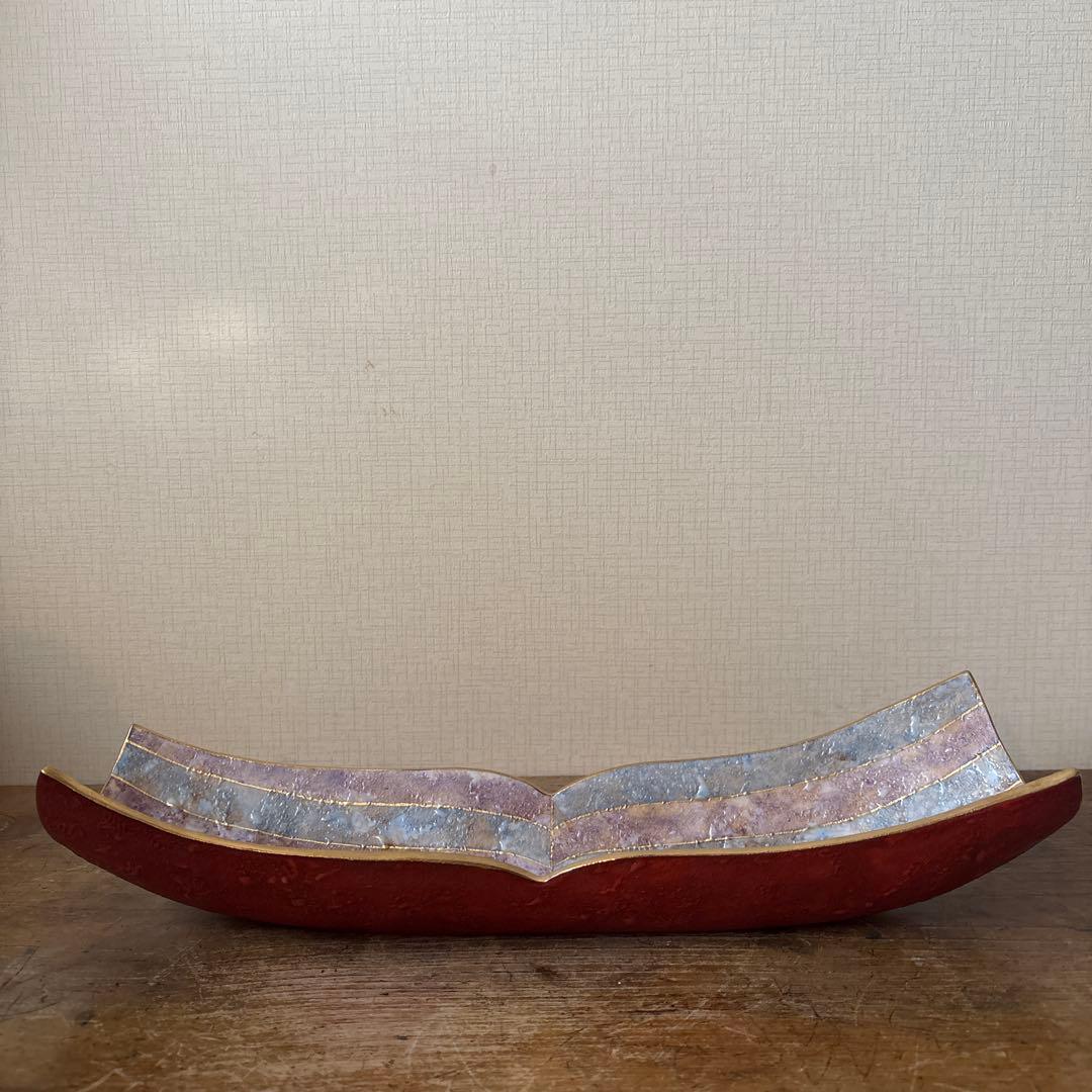 石川　九谷焼　吉田幸央　彩色金彩　板鉢　磁器製　器　工芸品