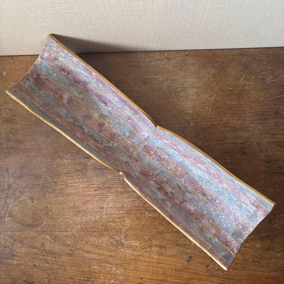 石川　九谷焼　吉田幸央　彩色金彩　板鉢　磁器製　器　工芸品