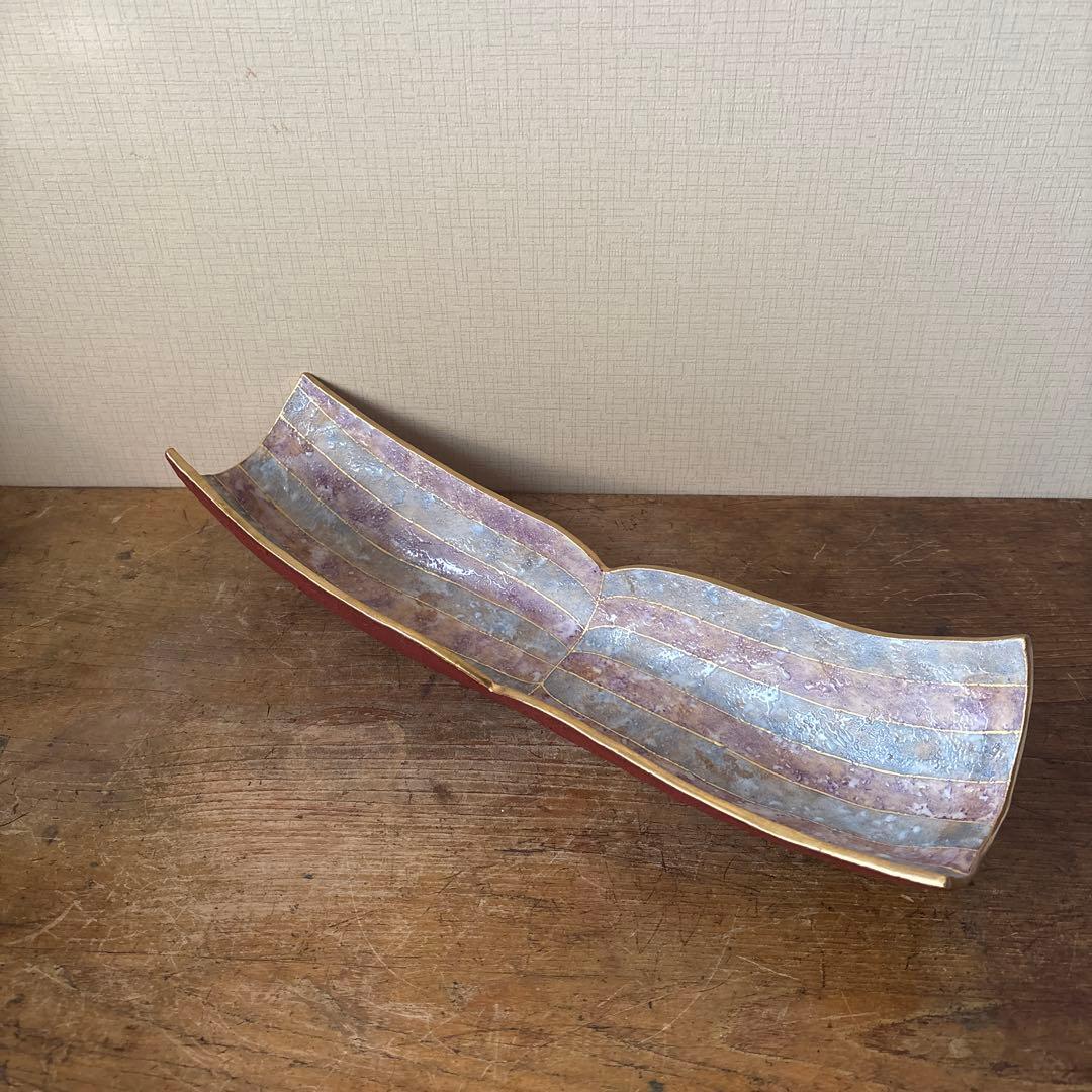 石川　九谷焼　吉田幸央　彩色金彩　板鉢　磁器製　器　工芸品