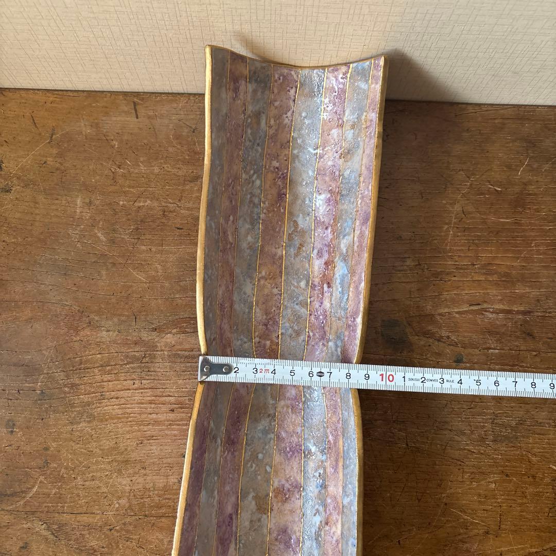 石川　九谷焼　吉田幸央　彩色金彩　板鉢　磁器製　器　工芸品