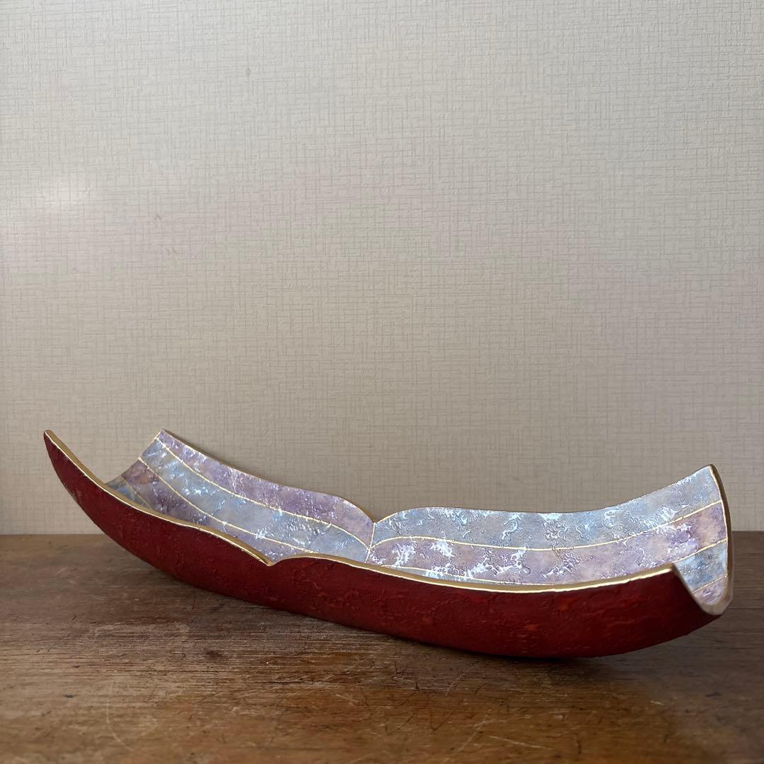 石川　九谷焼　吉田幸央　彩色金彩　板鉢　磁器製　器　工芸品