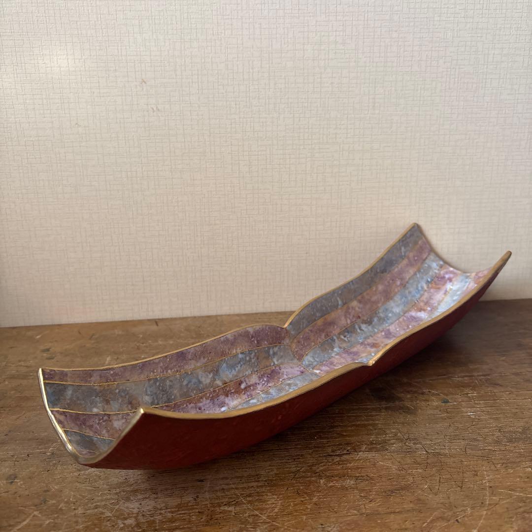 石川　九谷焼　吉田幸央　彩色金彩　板鉢　磁器製　器　工芸品