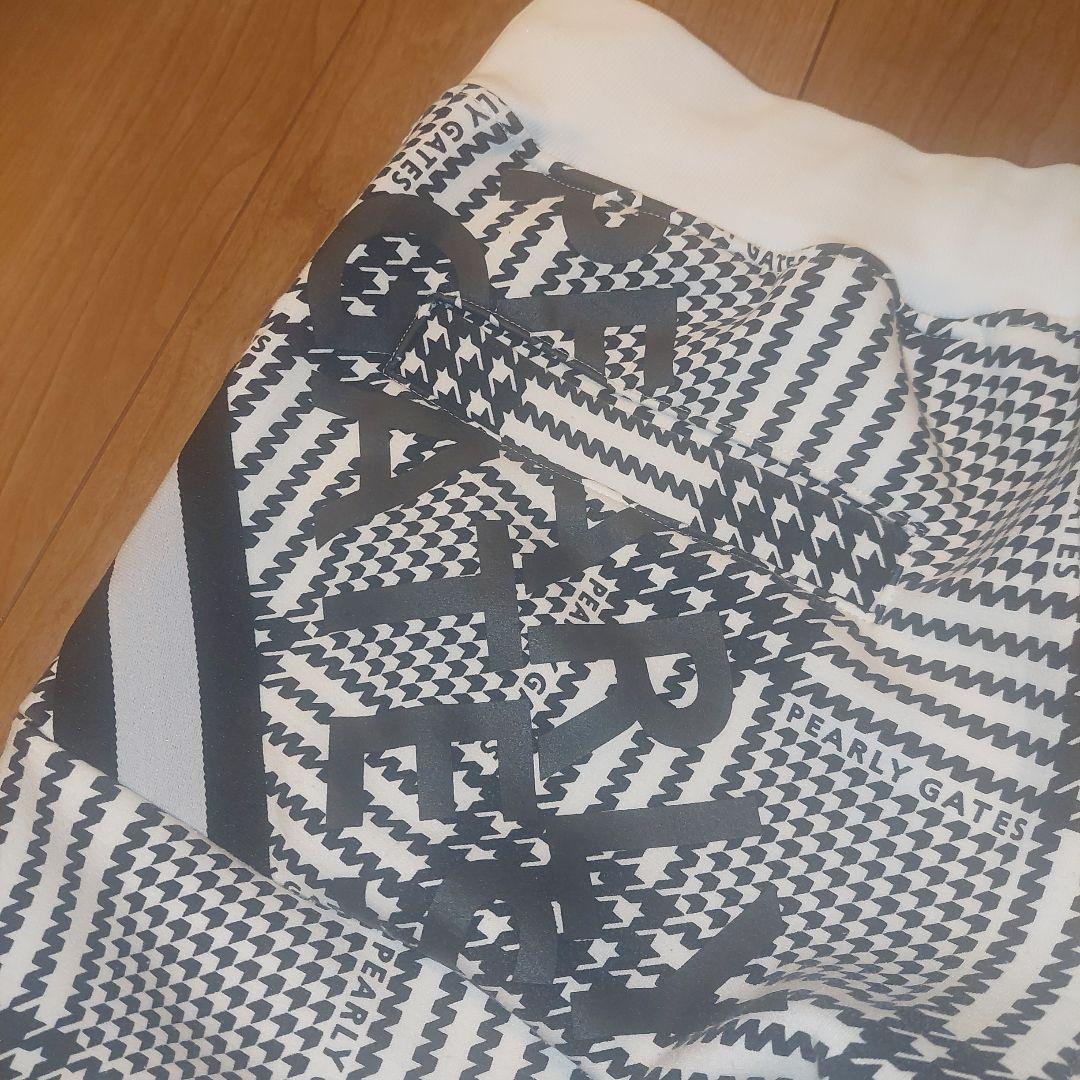 【美品】パーリーゲイツ　千鳥柄　パーカー　パンツ 上下セット チェック　白　黒