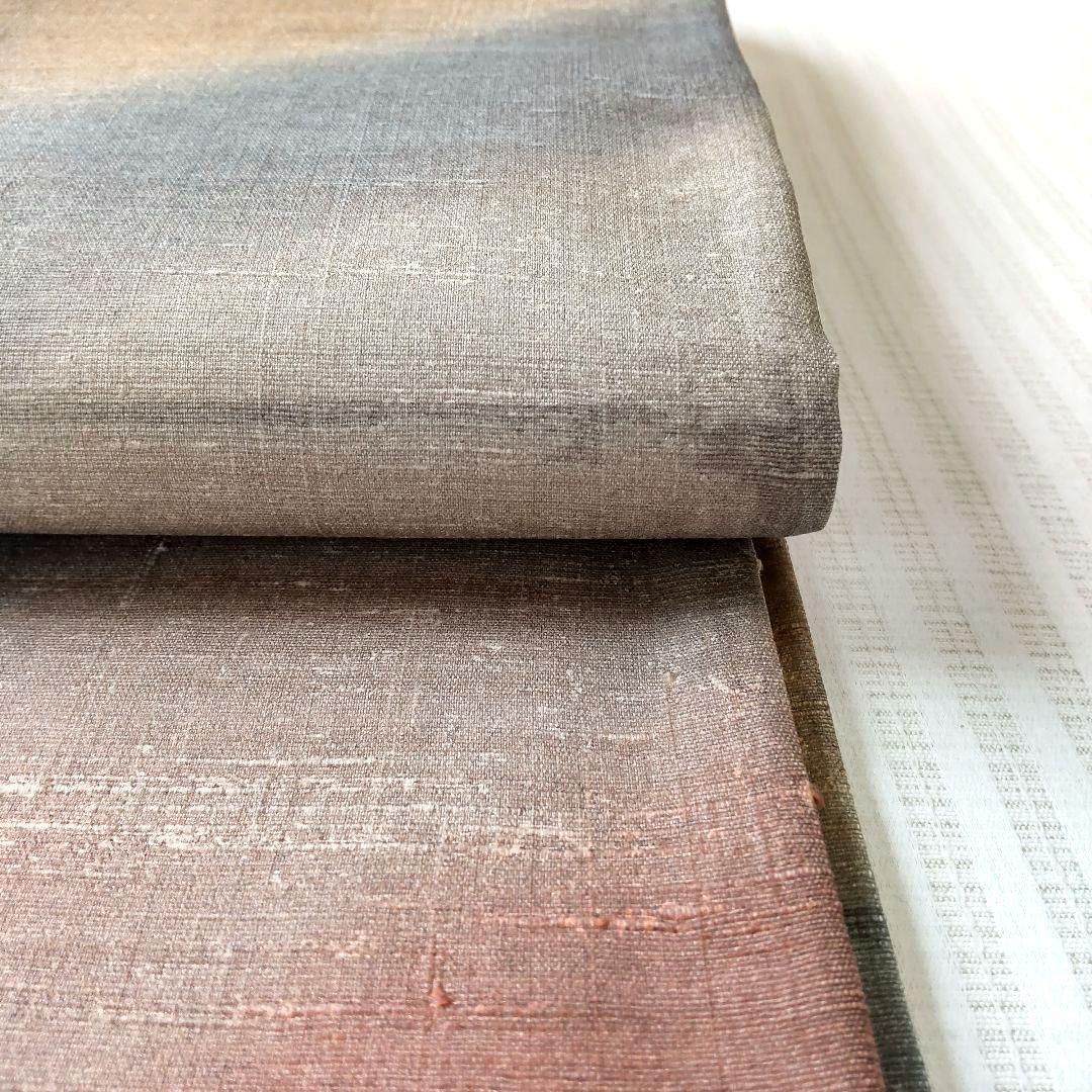 【洒落袋帯】やわらかくにじむ色彩◎和紙風の質感 くすみパステル 456cm