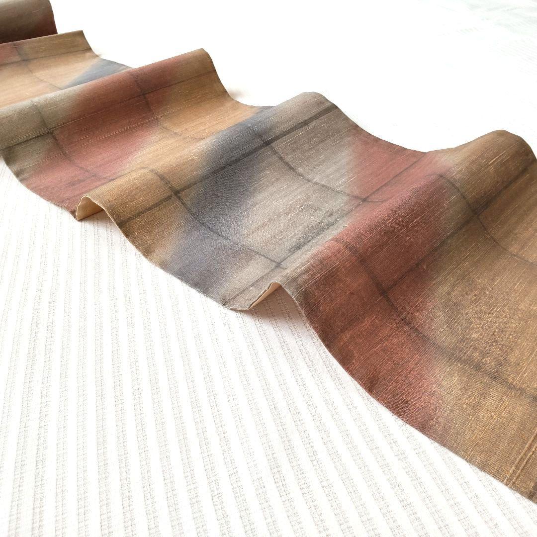 【洒落袋帯】やわらかくにじむ色彩◎和紙風の質感 くすみパステル 456cm