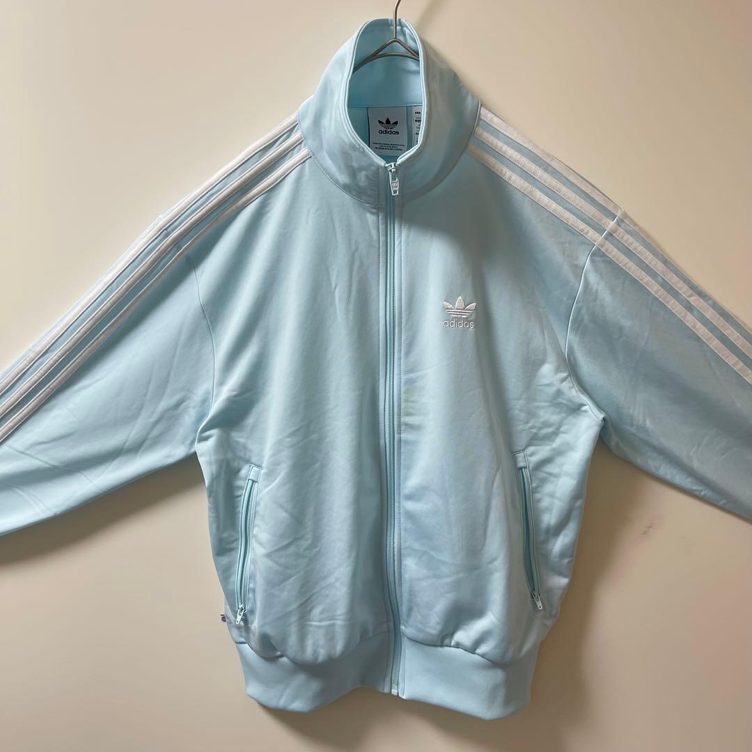 新品同様M】adidasトラックジャケット刺繍ビンテージジャージ古着女子ブルー