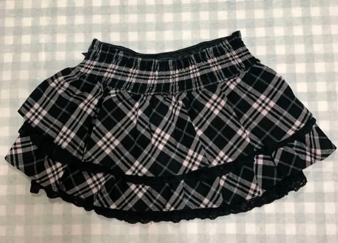 TRALALA 希少 ピンク フリル チェック柄 スカート