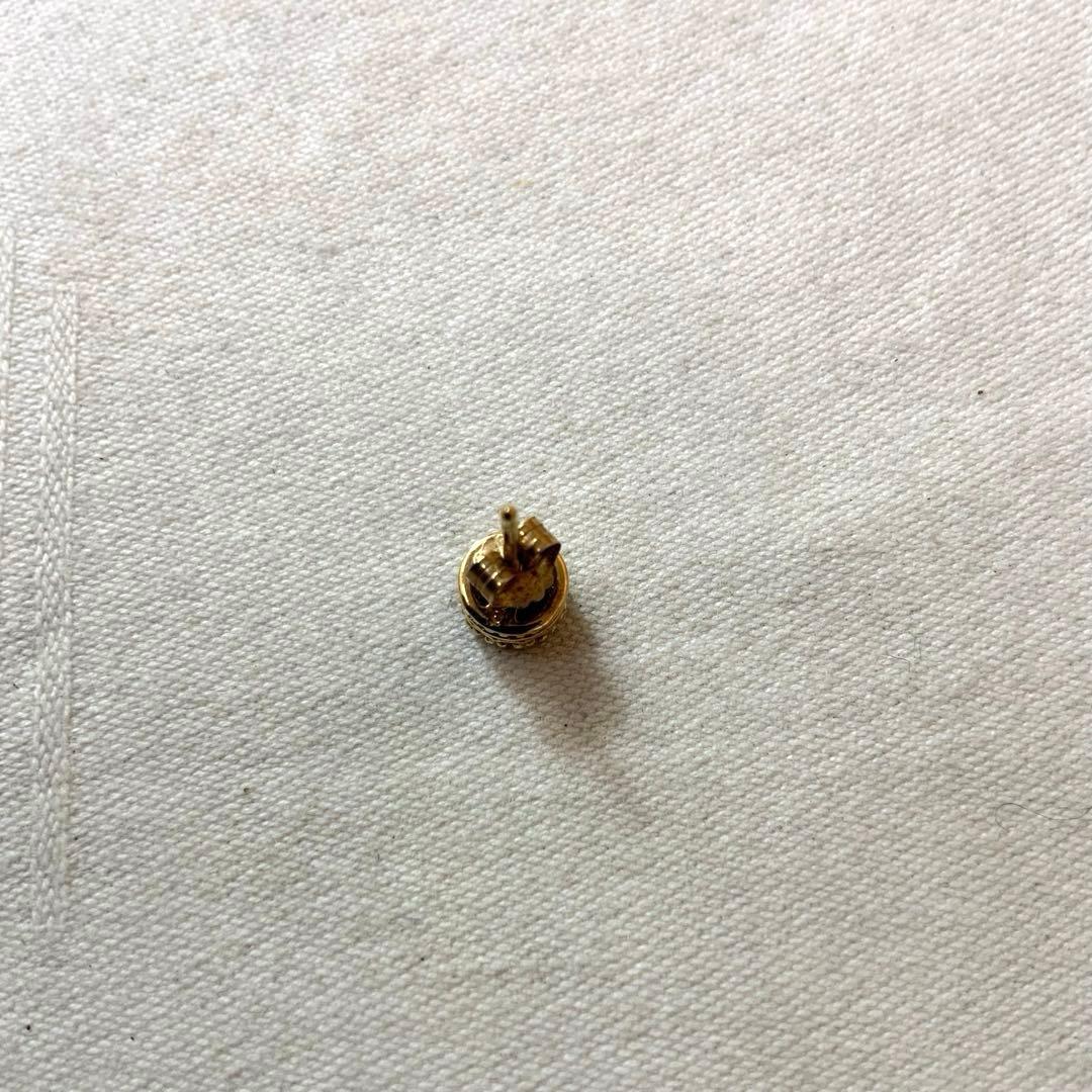 10K ゴールド 片耳ピアス クラウン ブラックオニキス