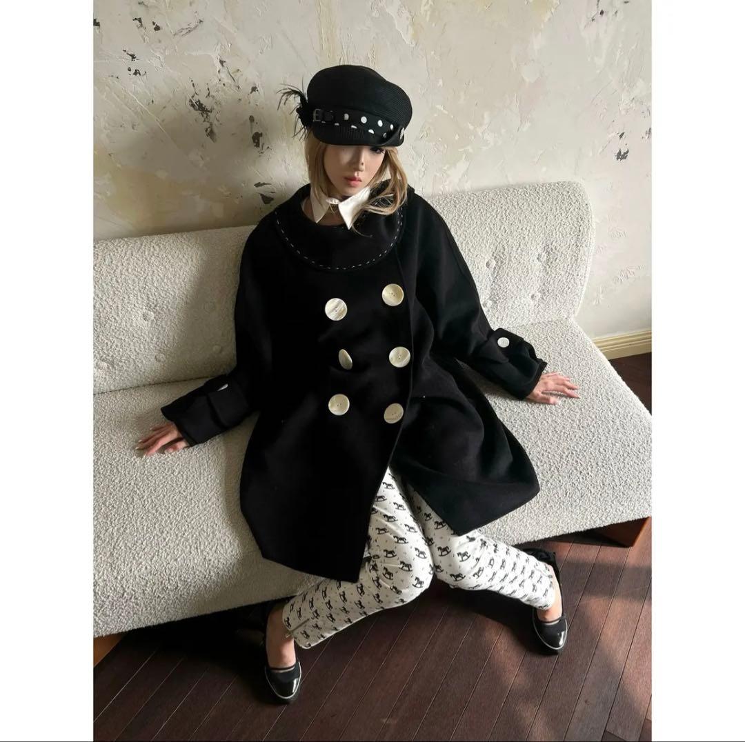 帽子 nit alcove Black polka dot straw hat