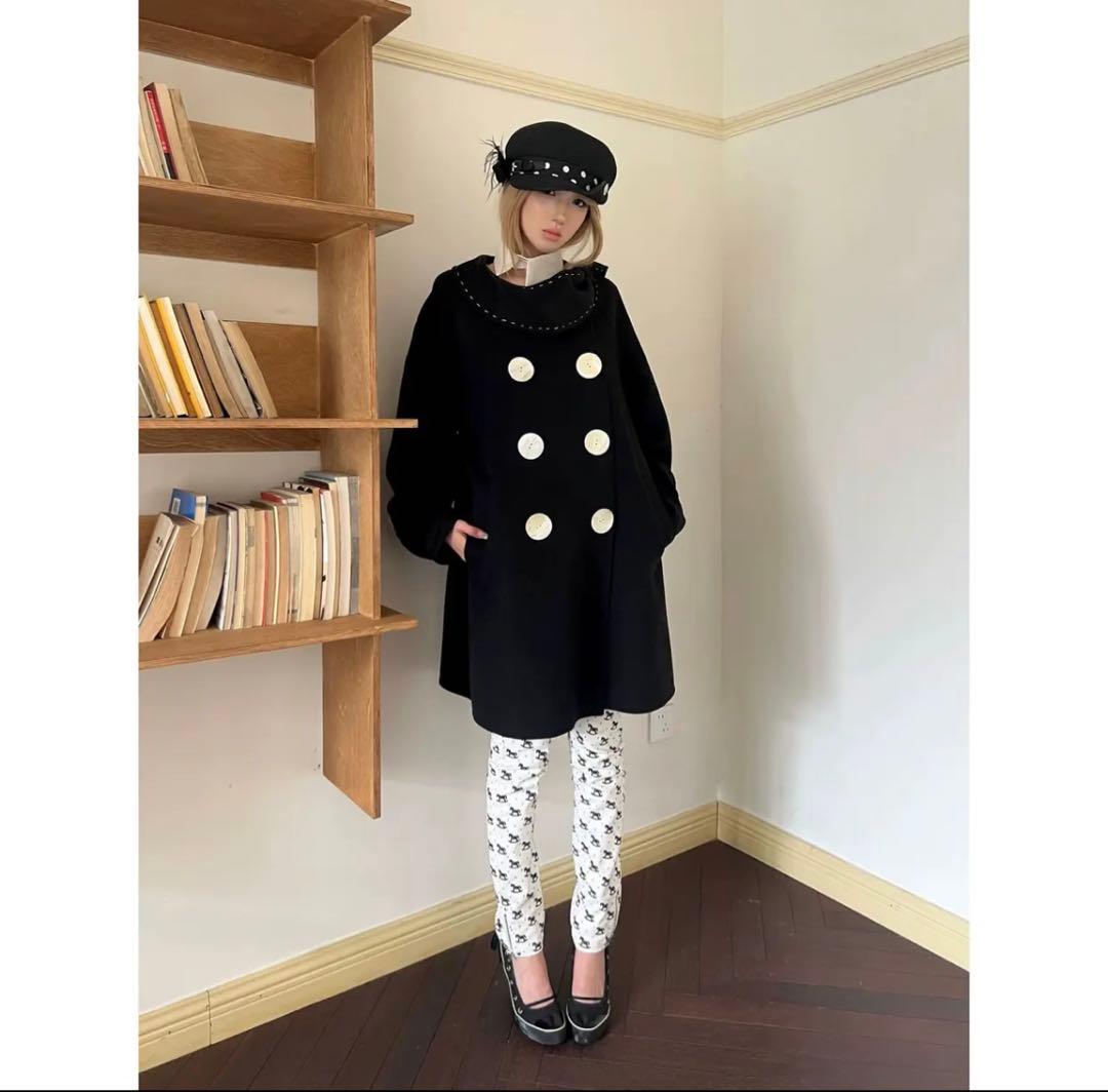 帽子 nit alcove Black polka dot straw hat