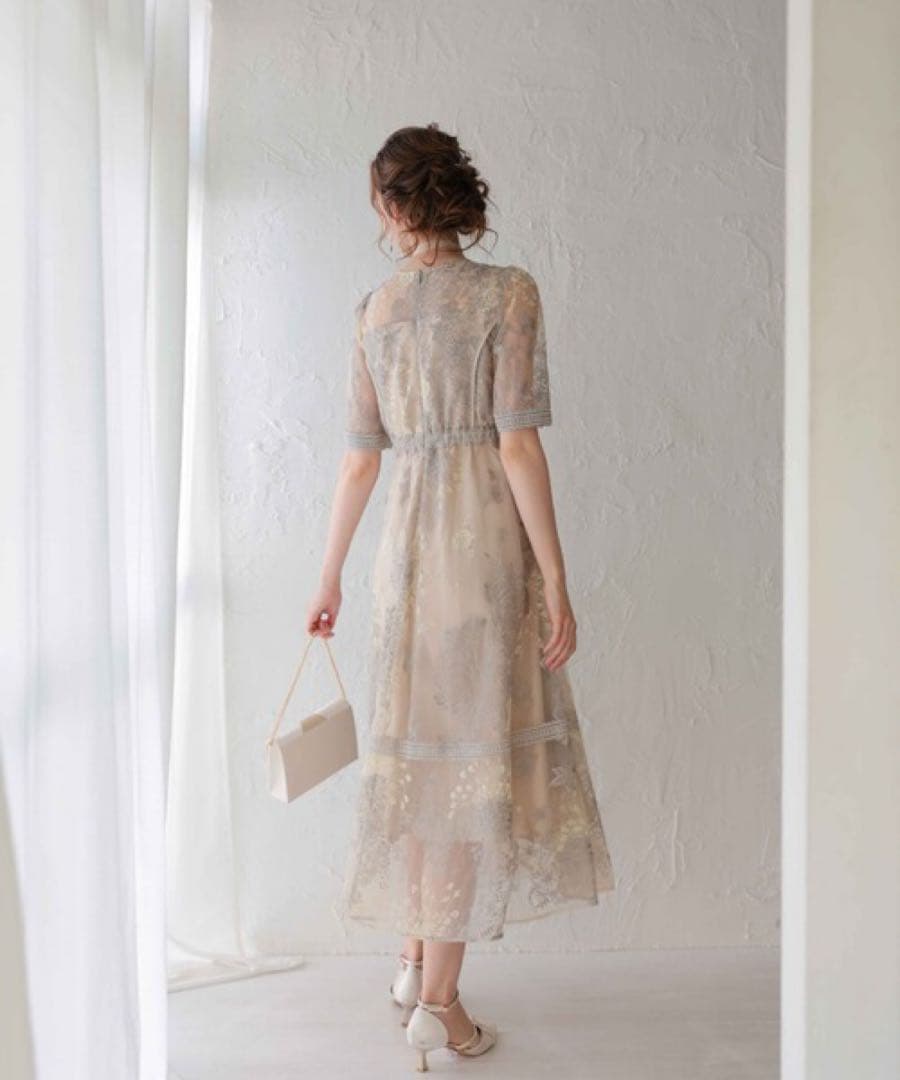 【新品タグ付き】　Dorrydoll ラダーレースドレス　グレージュ 結婚式