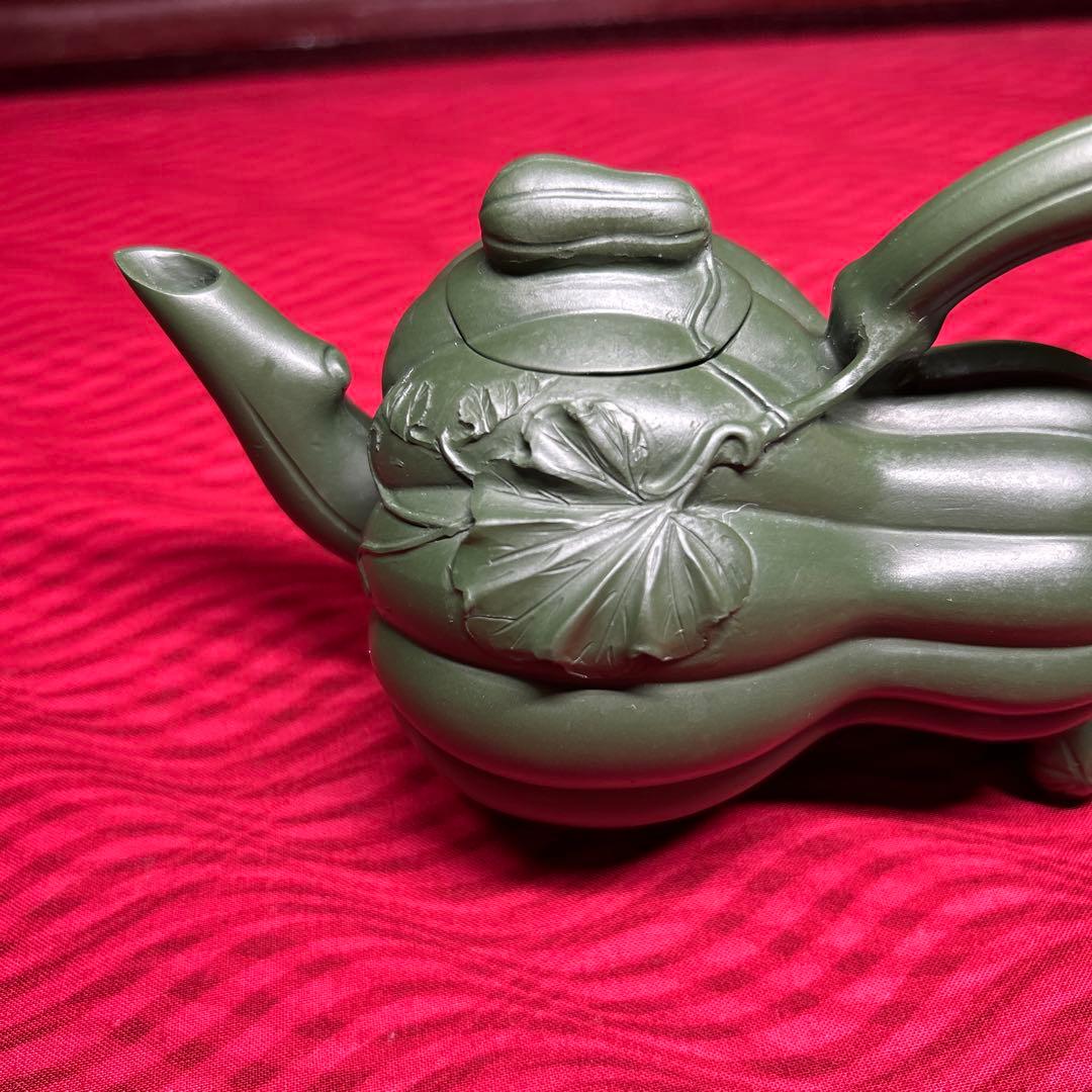 067 骨董品　朱泥南瓜急須　茶壶 　　高建芳製