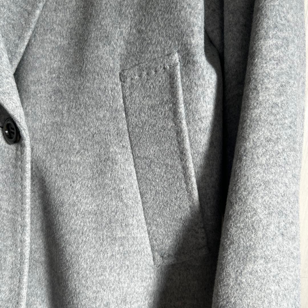 23区　ウールアンゴラビーバーチェスターコートライトグレー　38