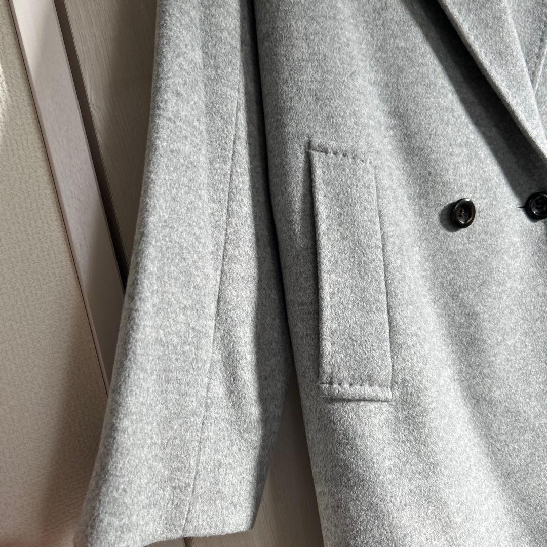 23区　ウールアンゴラビーバーチェスターコートライトグレー　38