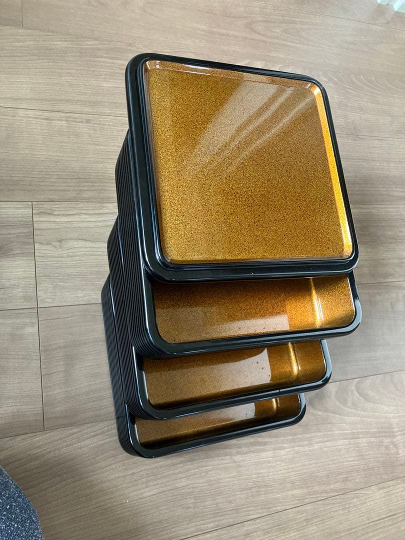 輪島塗 五段重 二枚蓋 木箱入り 重箱 伝統工芸品 漆芸【美品】