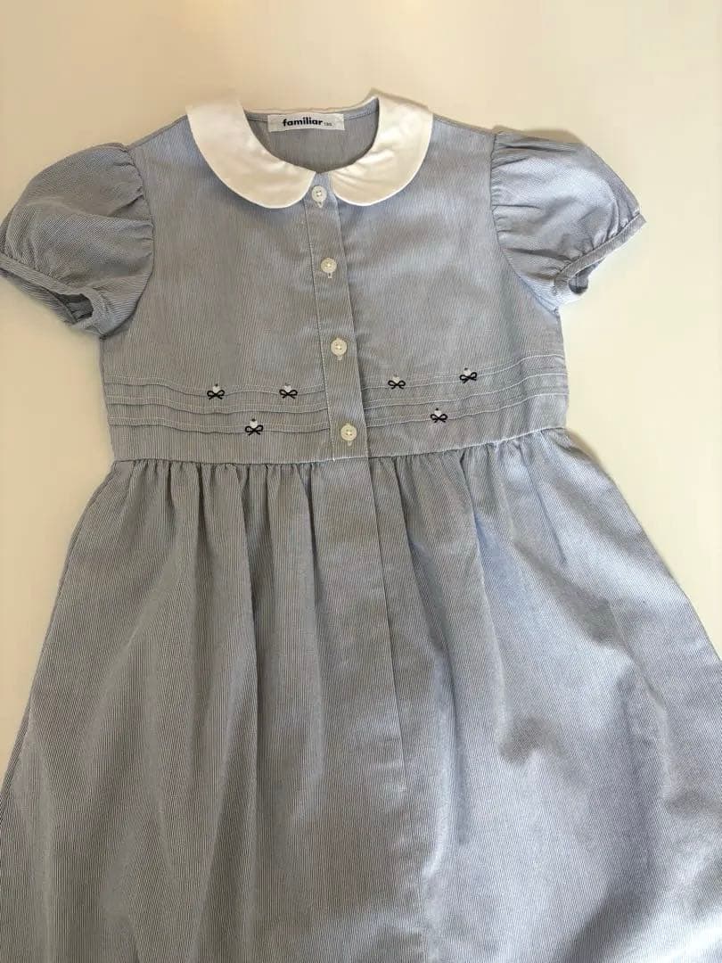 familiar ストライプ 半袖ワンピース