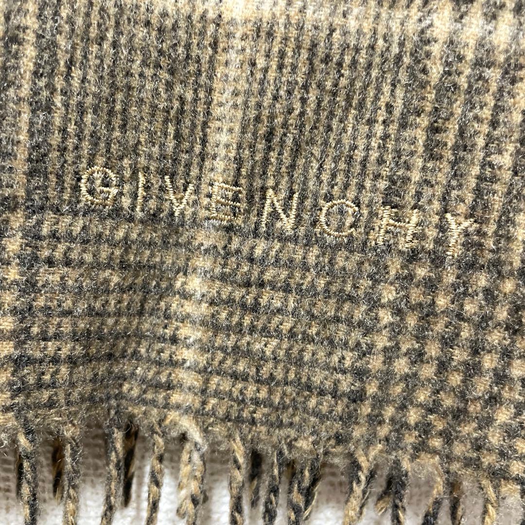 美品 GIVENCHY ジバンシー マフラー カシミヤ100% チェック柄