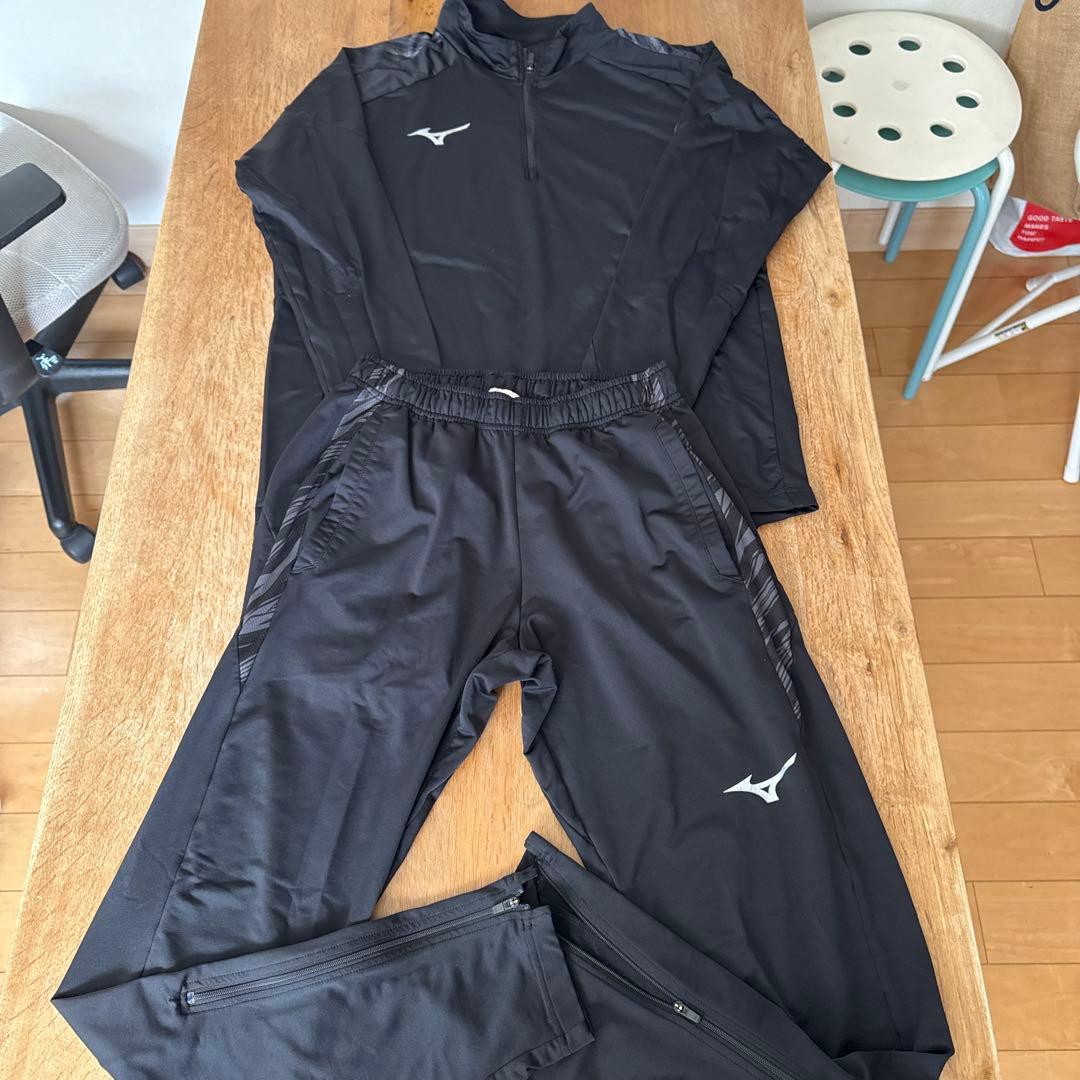 Mizuno ハーフジップジャージ上下セット ブラック