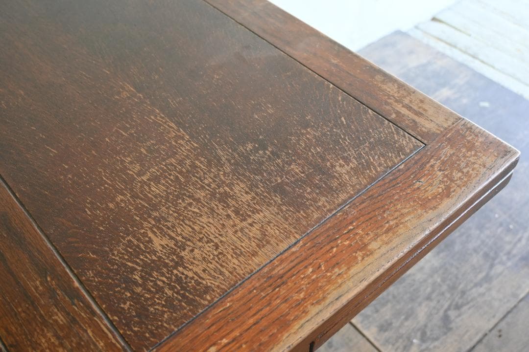 イギリス オーク材ドローリーフテーブル アンティーク伸縮ダイニングテーブル