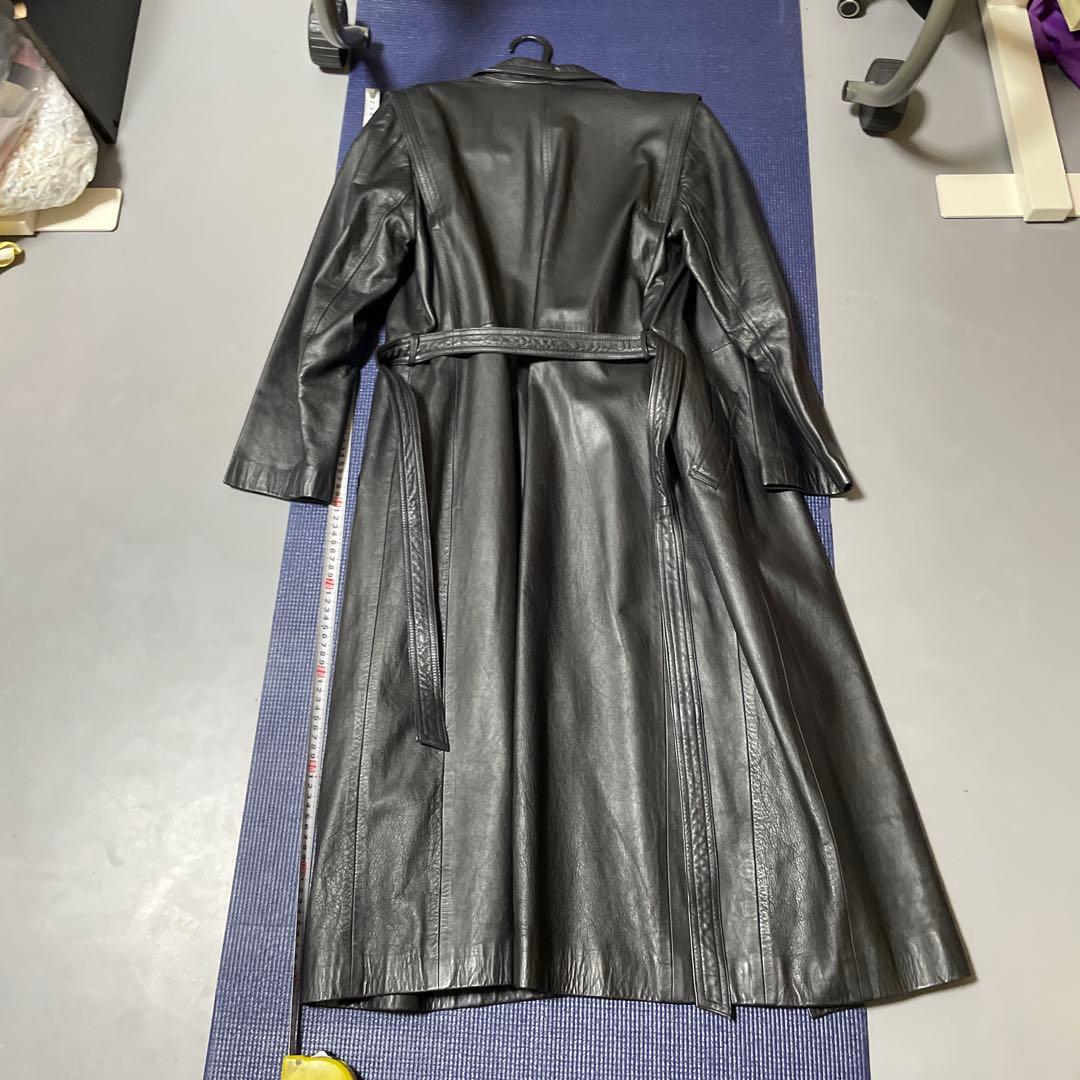 mondo 　　コート ロング　本革　黒　ベルト付き