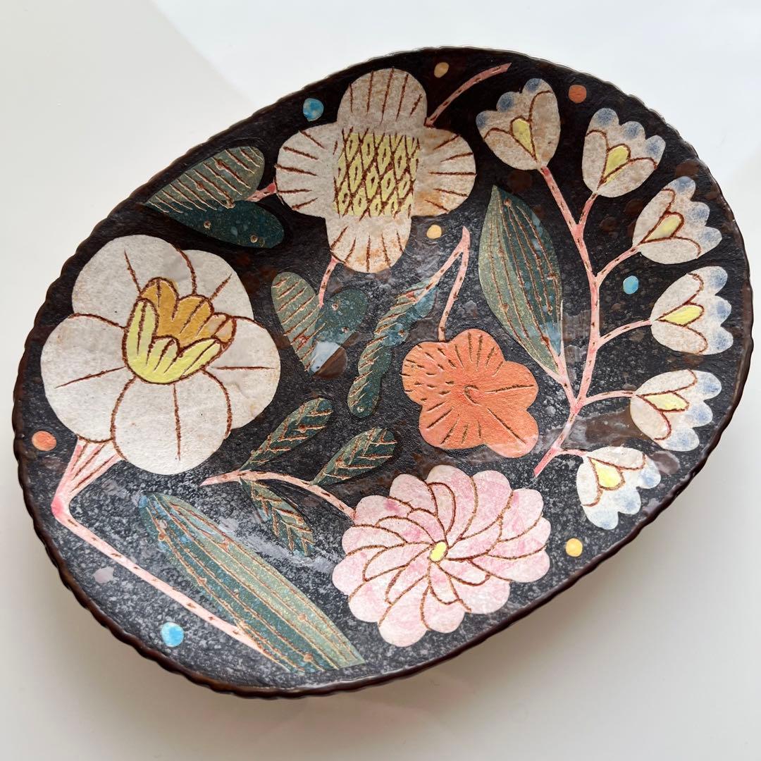 鹿児島睦 ハンドメイド 未使用 希少 花柄 プレート