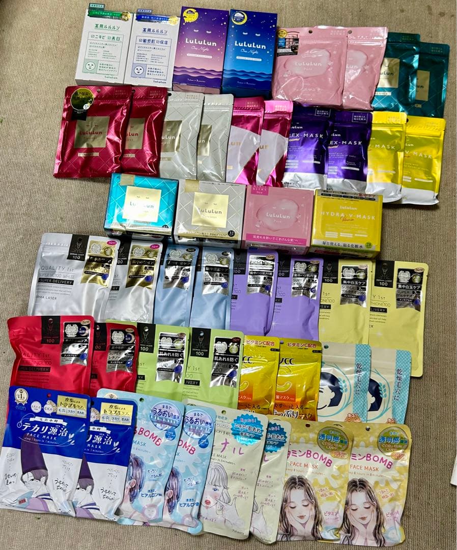 フェイスマスク　64点セット　ルルルン　サボリーノ　メラノCC ダーマレザー