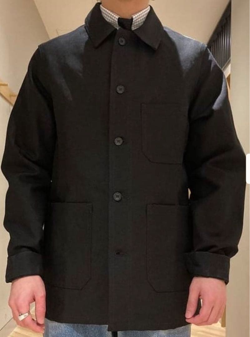 LE LABOUREURコットンリネンカバーオール　新品、未使用　ブラック3