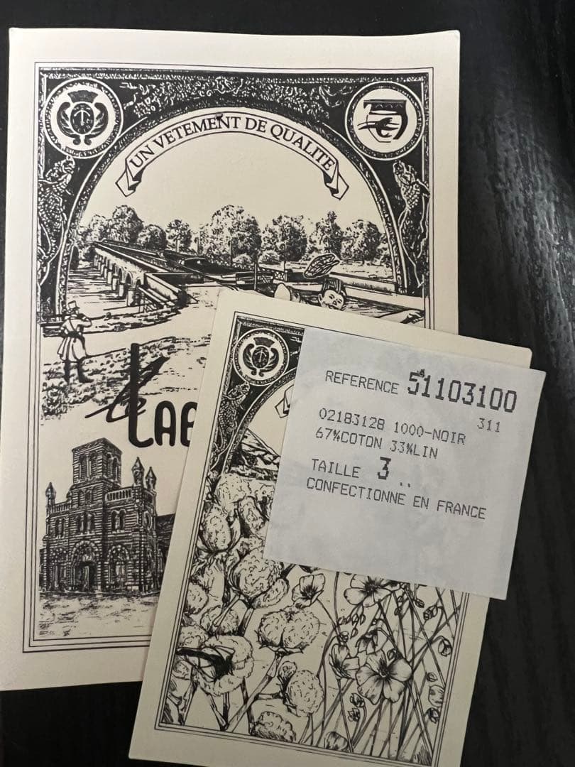 LE LABOUREURコットンリネンカバーオール　新品、未使用　ブラック3