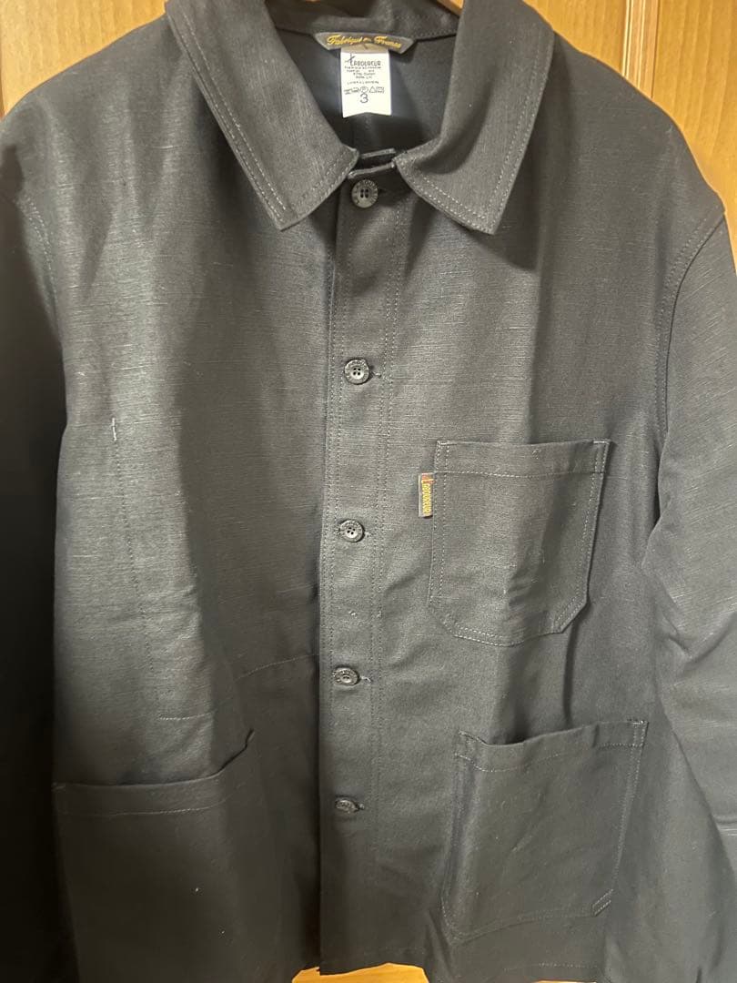 LE LABOUREURコットンリネンカバーオール　新品、未使用　ブラック3