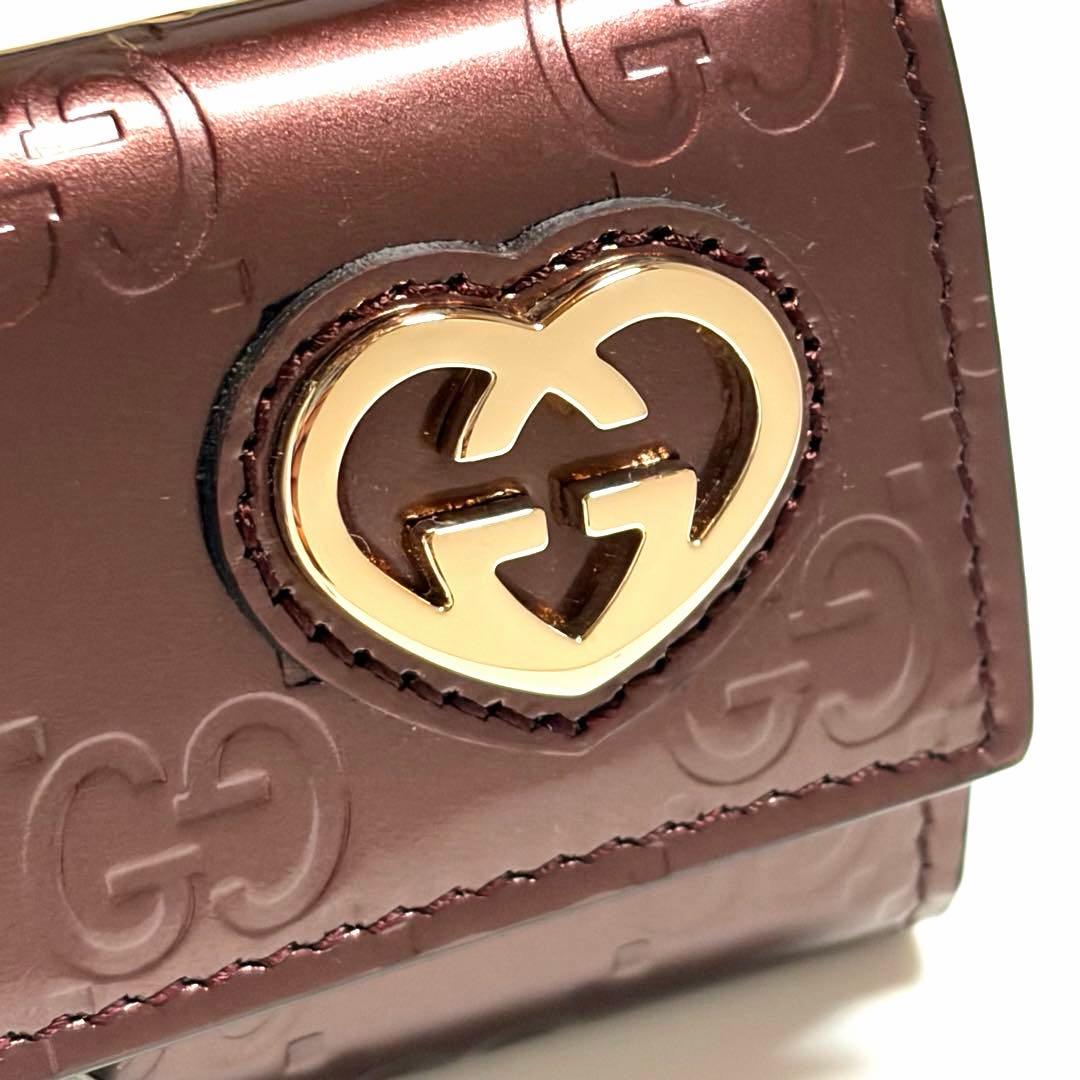 GUCCI キーケース ラブリー ハートロゴ レザー 美品 未使用 箱付き