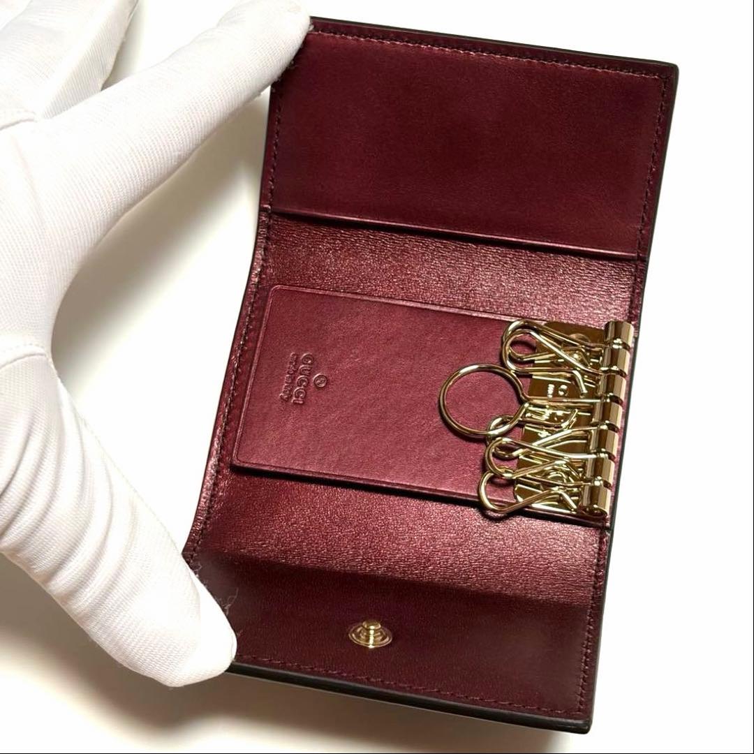 GUCCI キーケース ラブリー ハートロゴ レザー 美品 未使用 箱付き