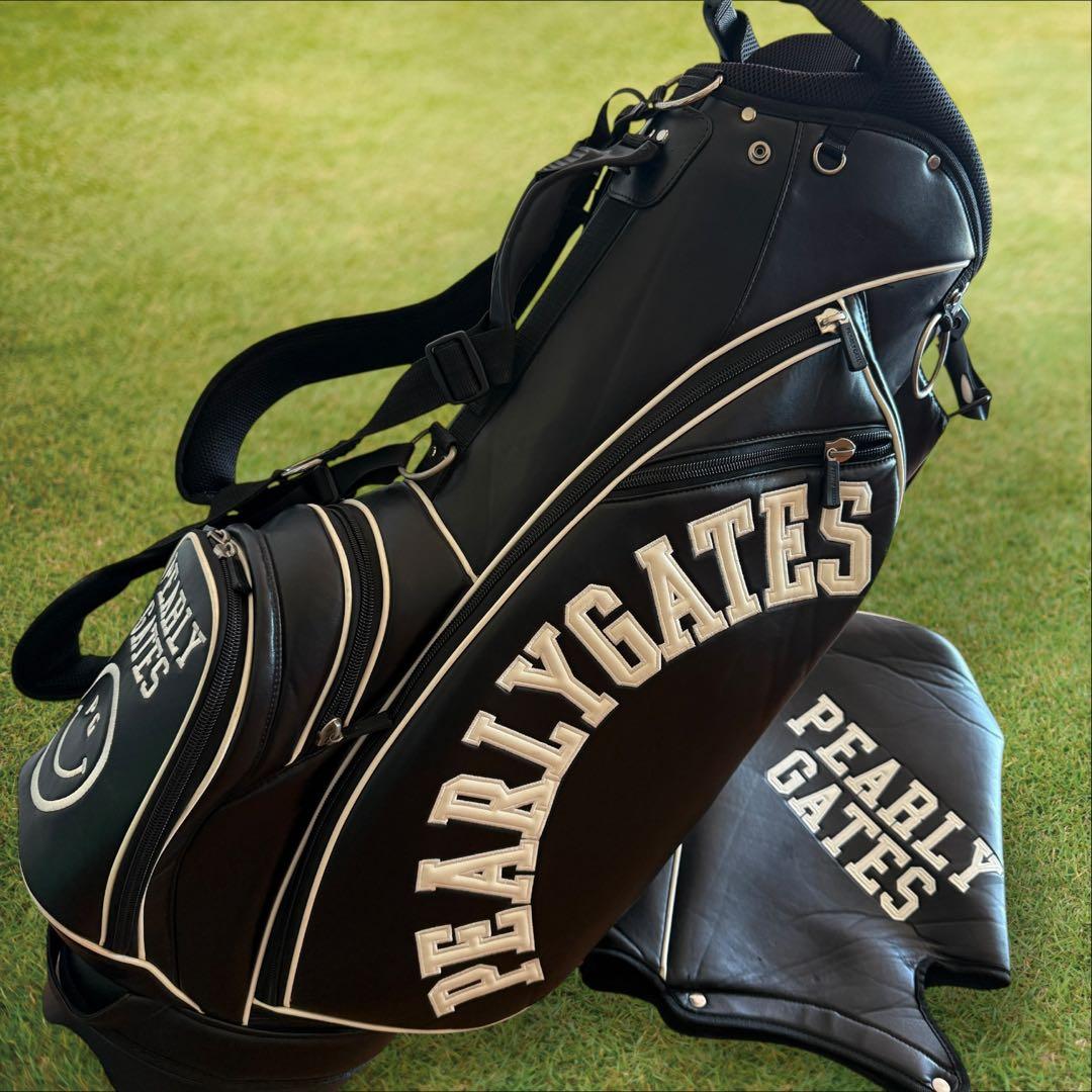 パーリーゲイツ　キャディバッグ　ショルダー式　スタンド式　軽量　黒　ブラック
