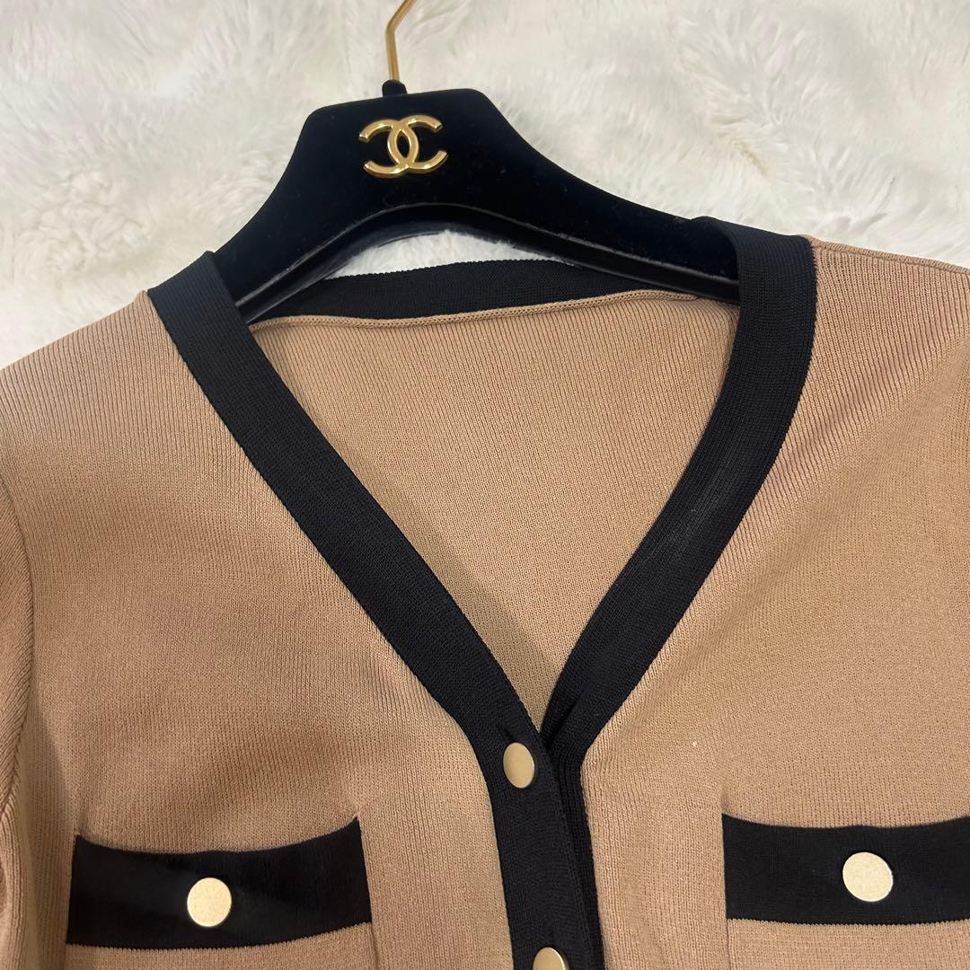 【美品】ダイアグラム 配色プリーツワンピース ロング 金ボタン バイカラー 36