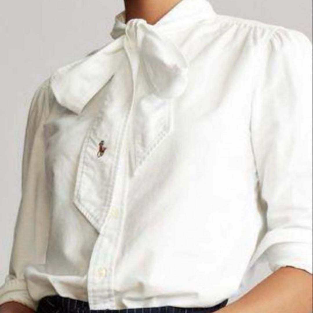 Ralph Lauren リボン付きホワイトシャツ