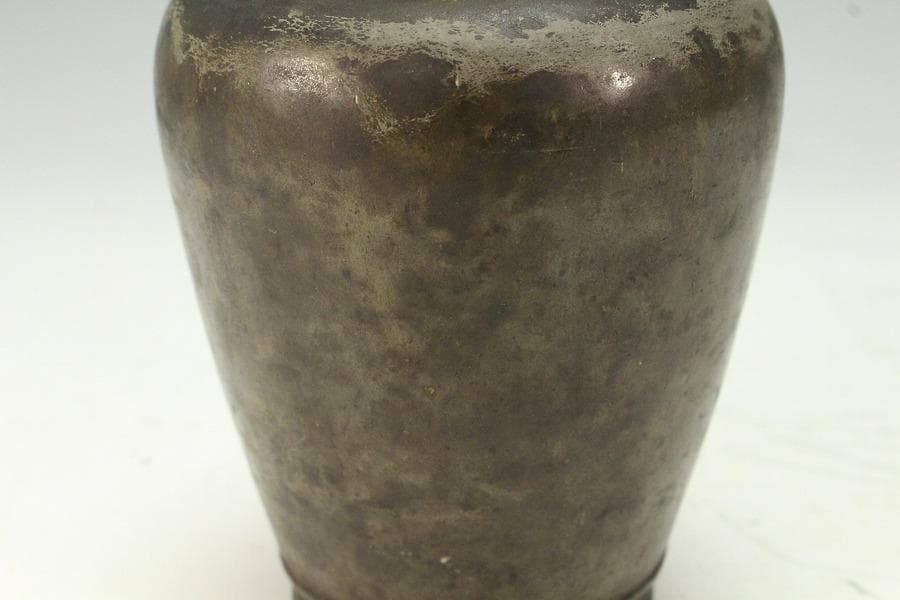 中国美術 煎茶 唐物 古錫 茶入 尚天泰造 時代物 古美術(K-YC457)