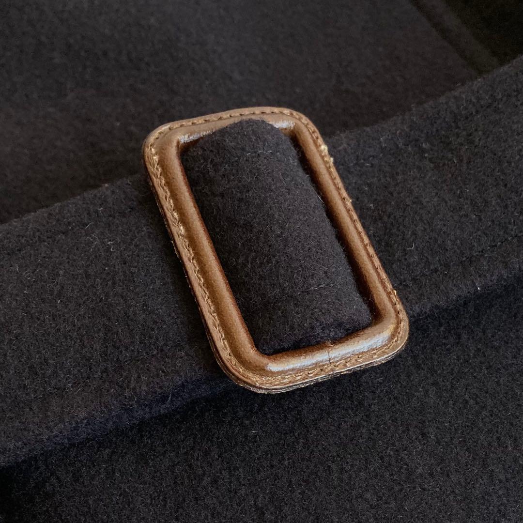 ラルフローレン ベルト付 ウールメルトン Pコート 7f ネイビー